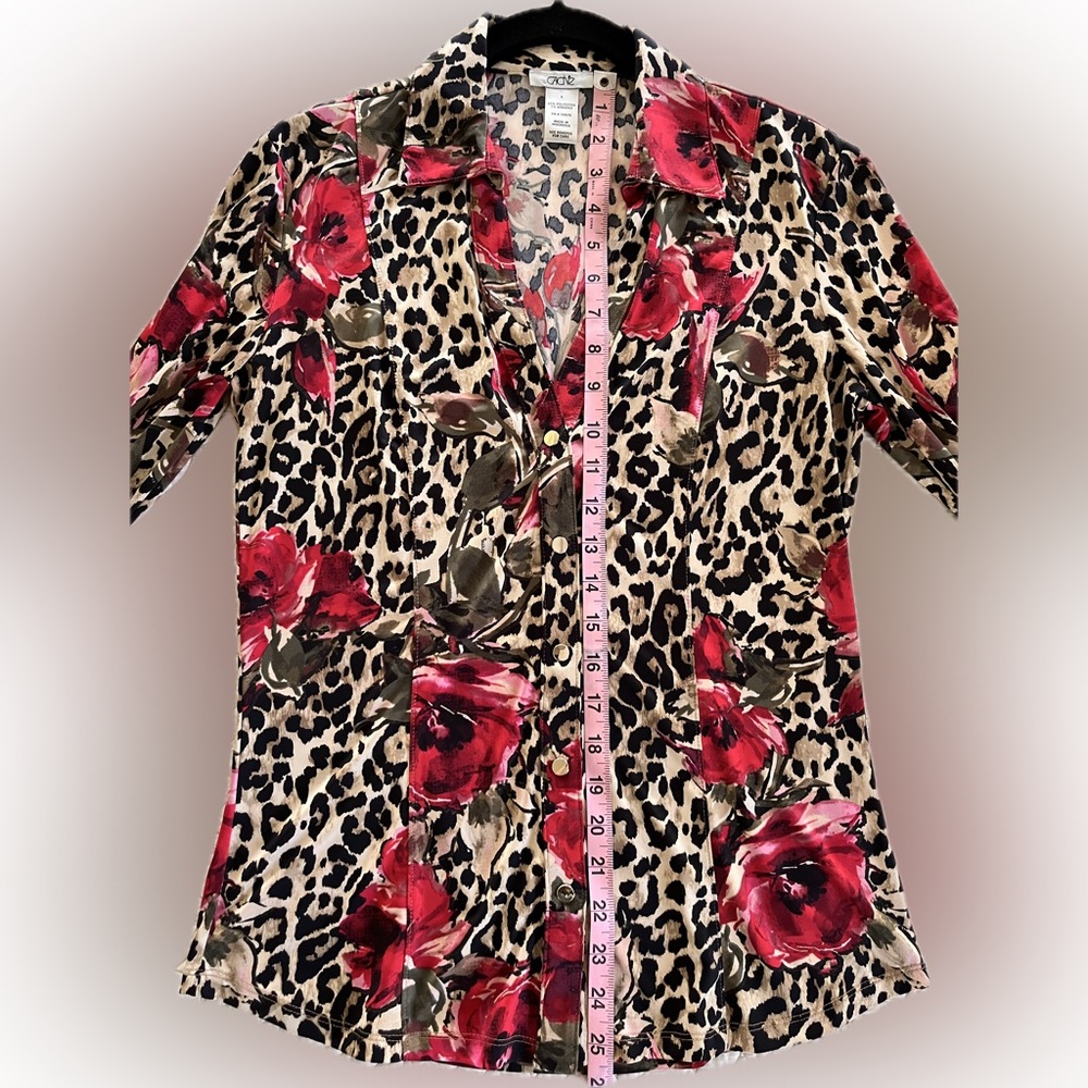 Cache Animal Print Blouse Size S - Picture 2 of 7